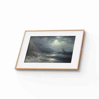 Aivazovsky – Moonlit landscape with a ship, 1881 - The Manify